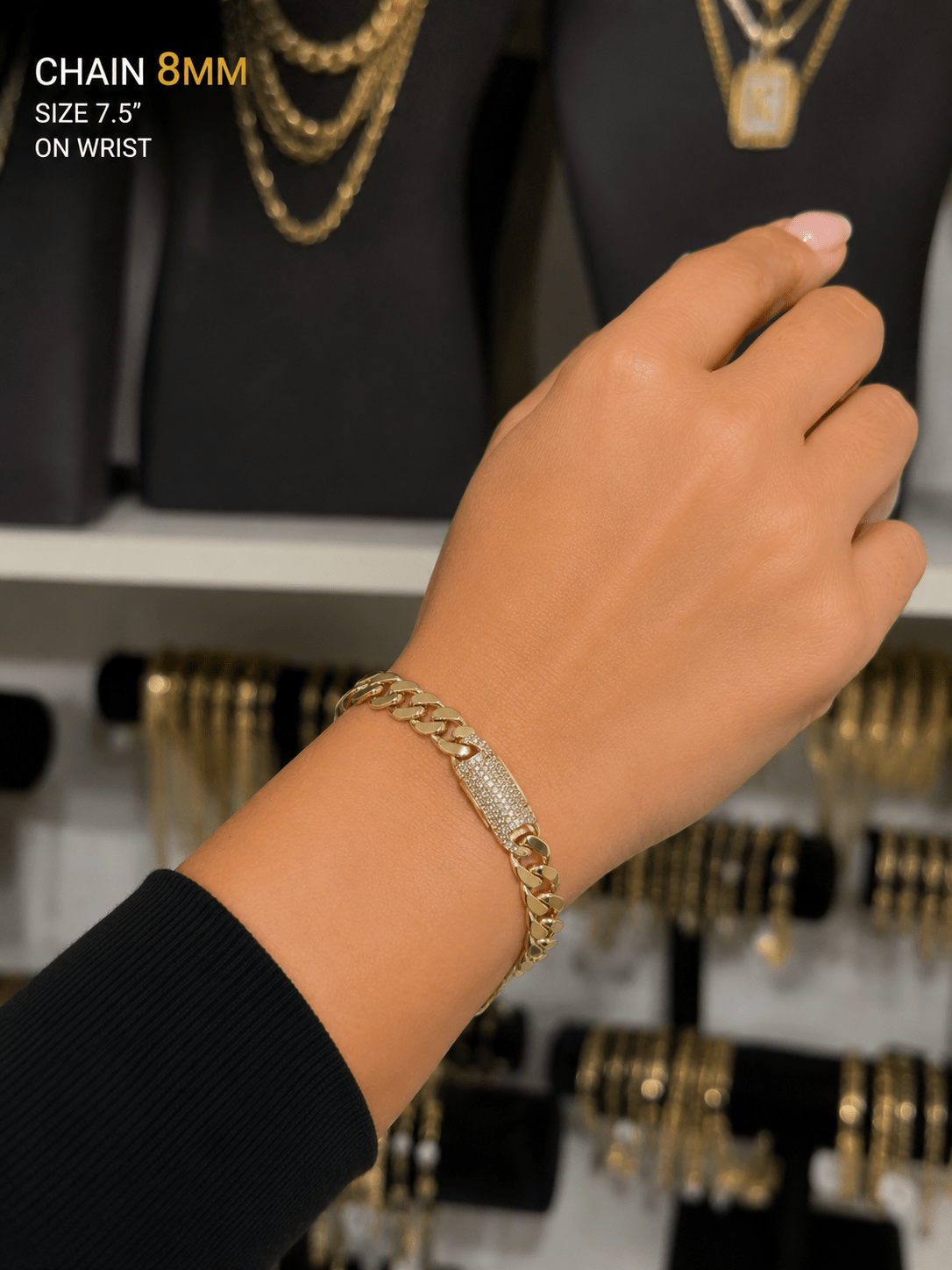 8MM Bracelet – Size 7.5” | Real 10K Gold Semi-Solid - Alejandro Jewelry LLC