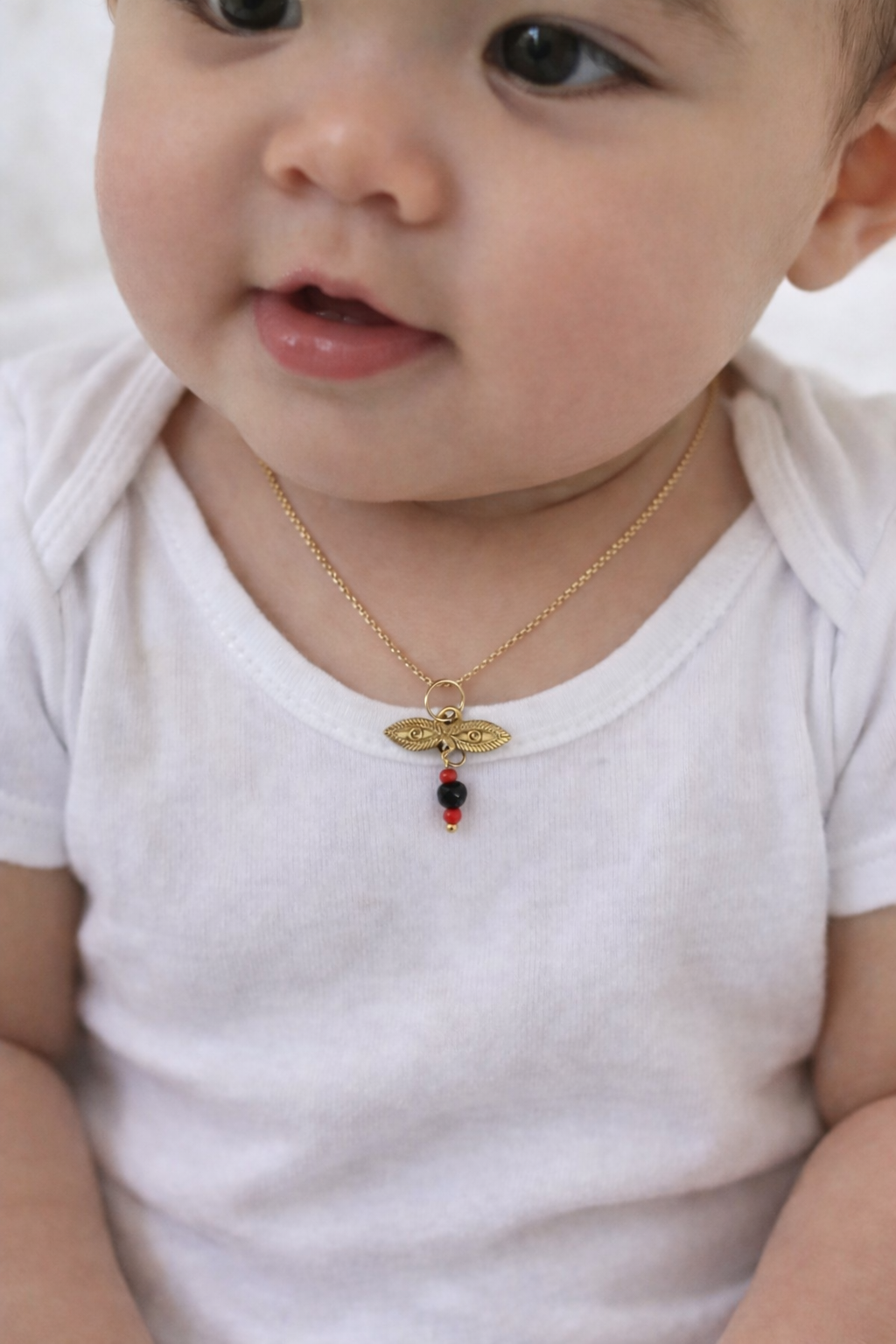 Beautiful jet charm for real 10k gold baby