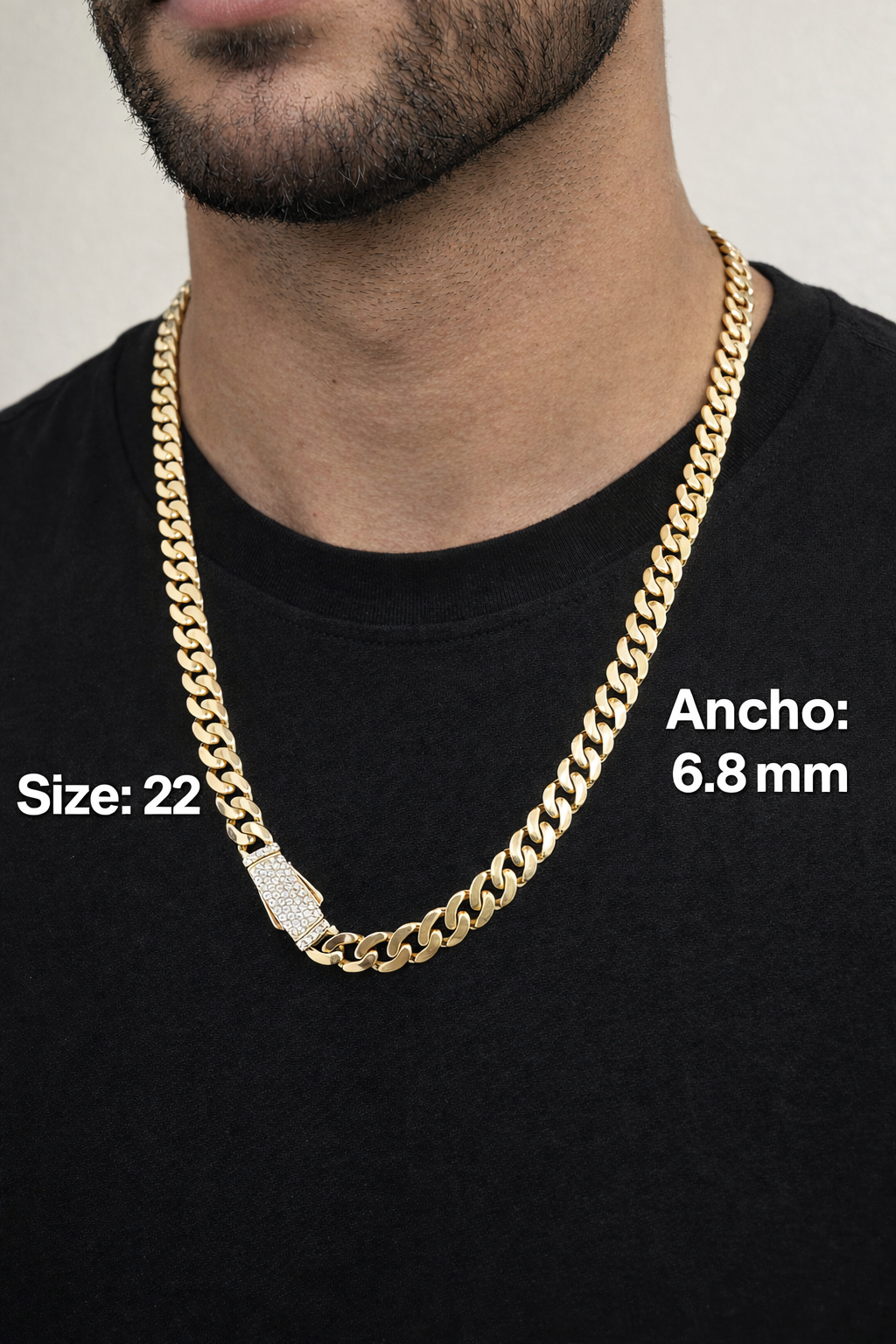 Beautiful gold chain 10k real size 22 6.8 mm wide