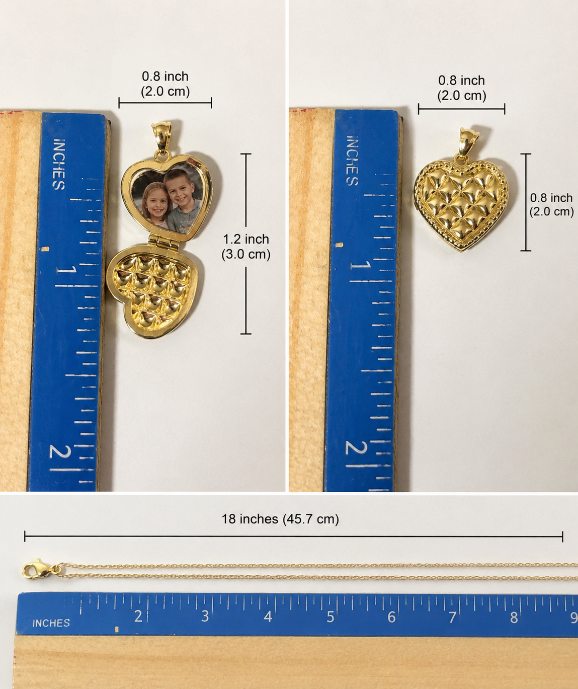 Beautiful 10K Real Solid Gold Chain with Custom Photo Pendant – Size 18. Personalize your jewelry with your favorite photo and create a unique piece full of meaning and elegance. Crafted in genuine solid 10K gold with a luxurious shine, this custom neckla