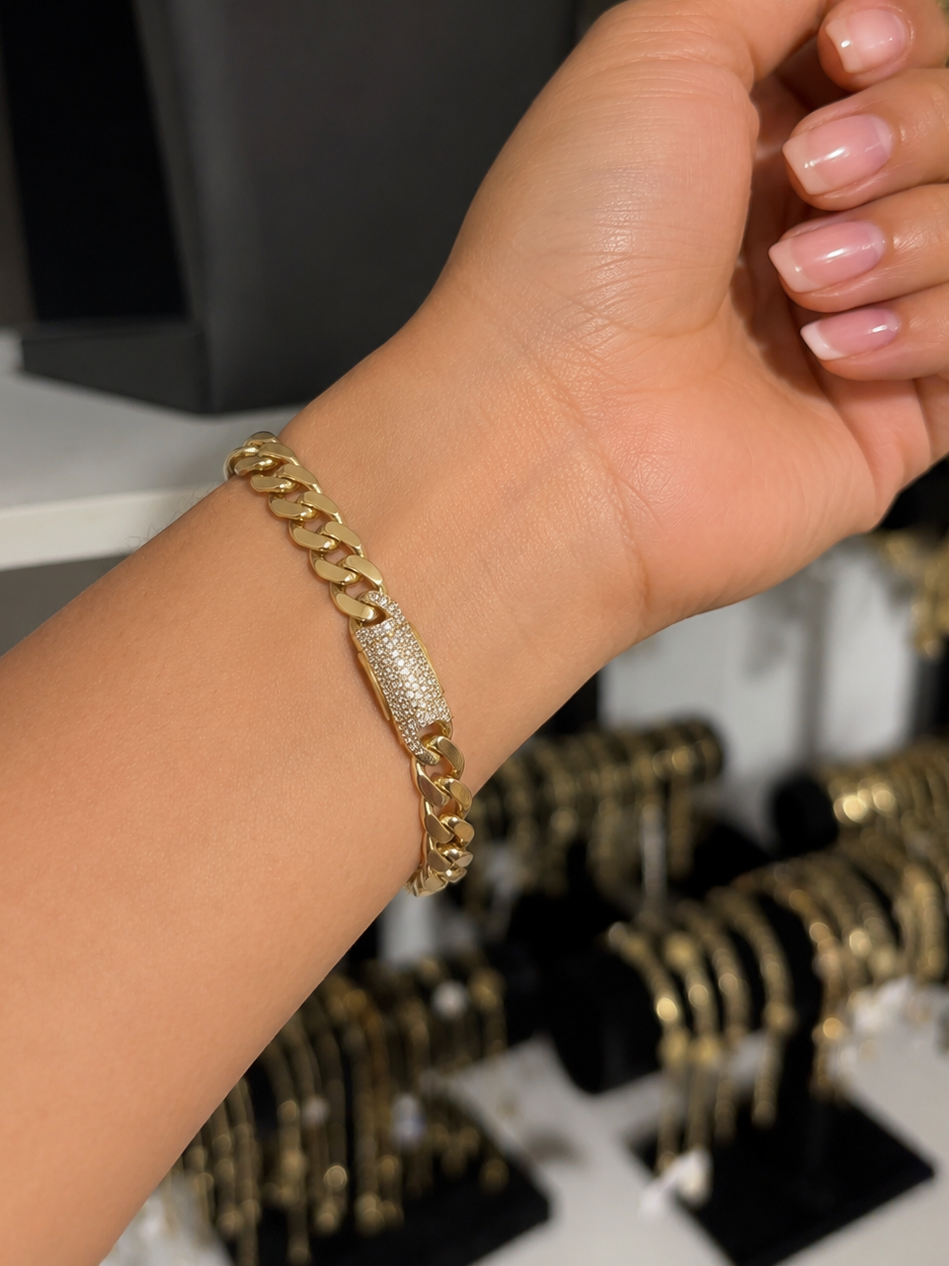 10K Real Gold Semi-Solid Cuban Bracelet – 6mm, Size 7