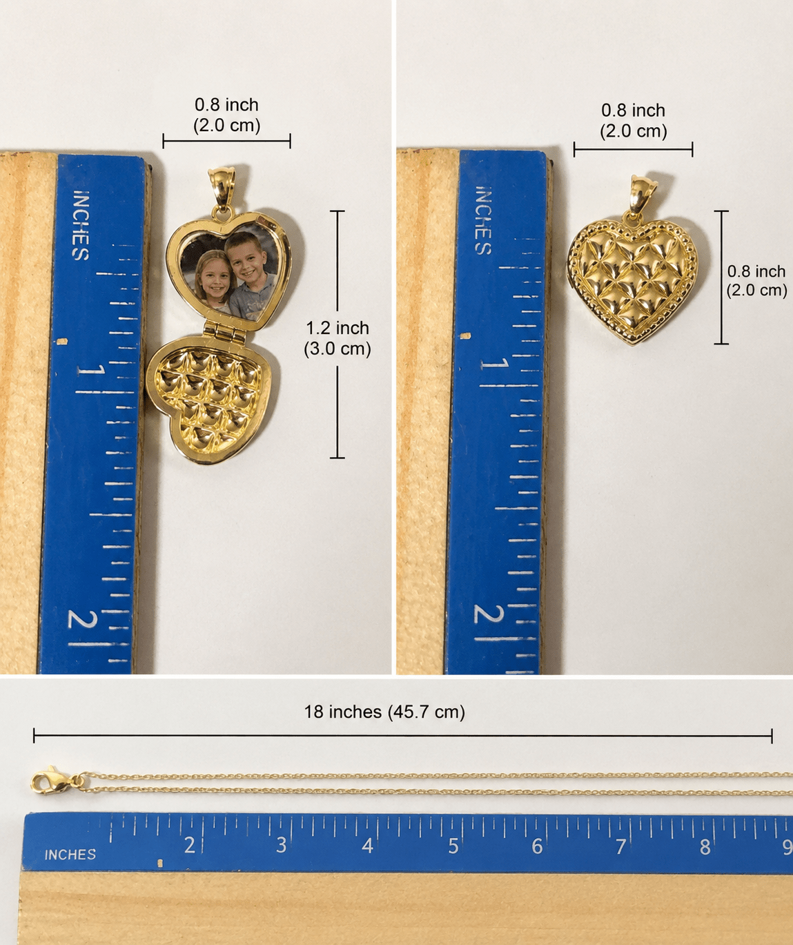 Beautiful 10K Real Solid Gold Chain with Custom Photo Pendant – Size 18. Personalize your jewelry with your favorite photo and create a unique piece full of meaning and elegance. Crafted in genuine solid 10K gold with a luxurious shine, this custom neckla - Alejandro Jewelry LLC