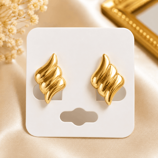 10K Gold Omega Back Earrings - Alejandro Jewelry AAA