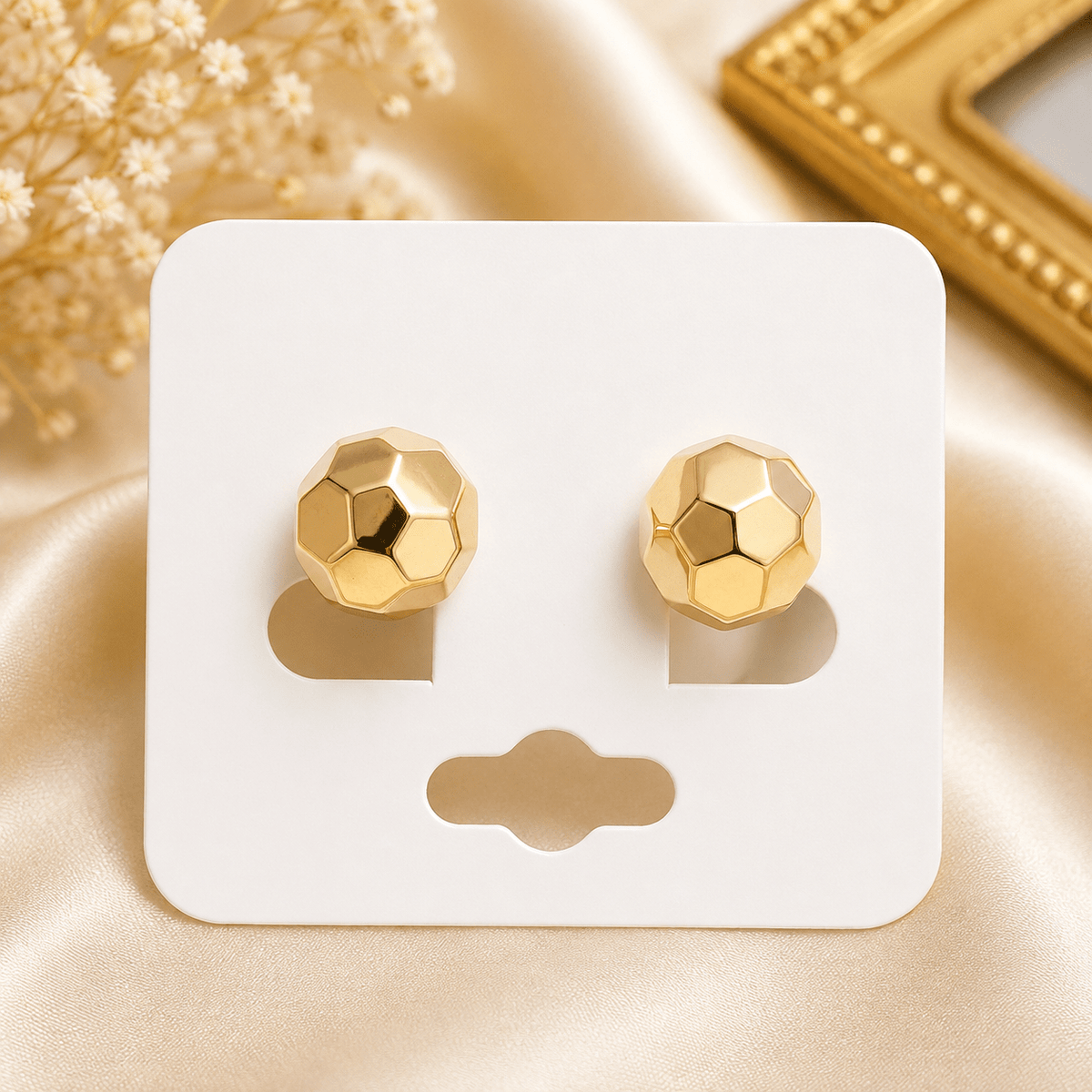 10K Gold Omega Back Earrings - Alejandro Jewelry AAA