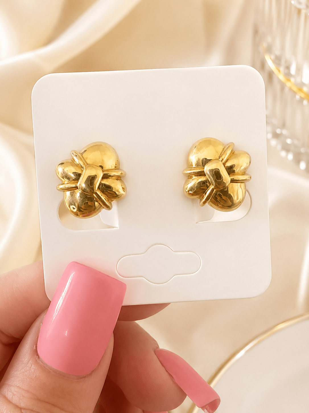 10K Gold Omega Back Earrings - Alejandro Jewelry AAA