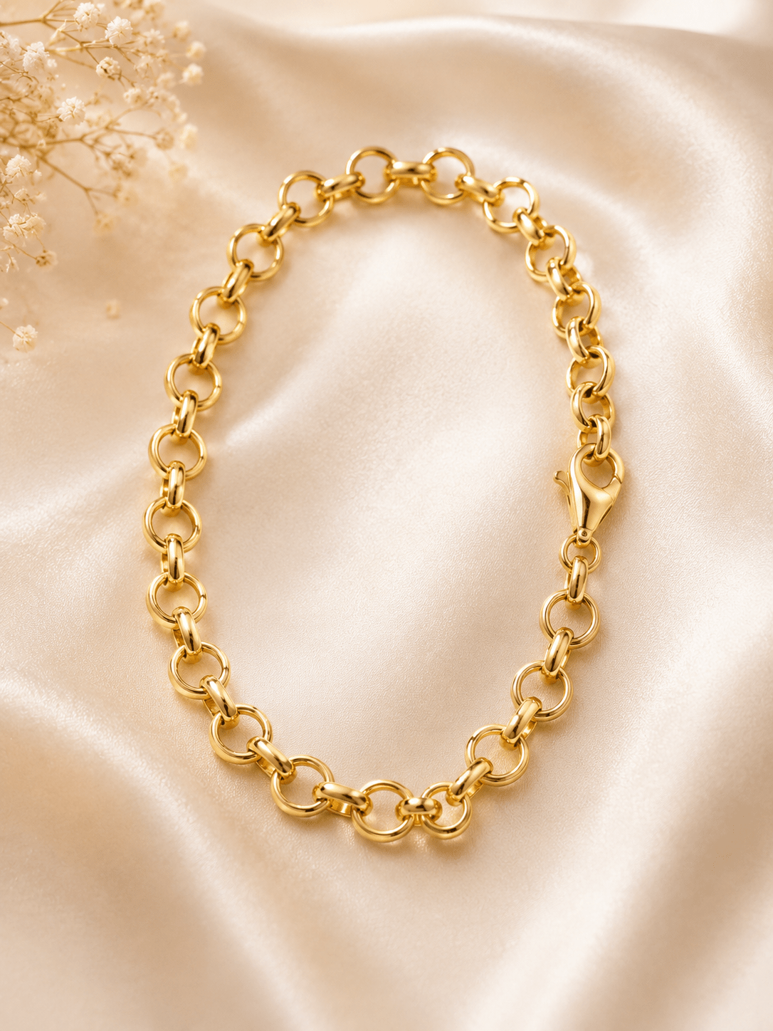 10K Gold Rolo Link Bracelet – 4.5mm - Alejandro Jewelry AAA