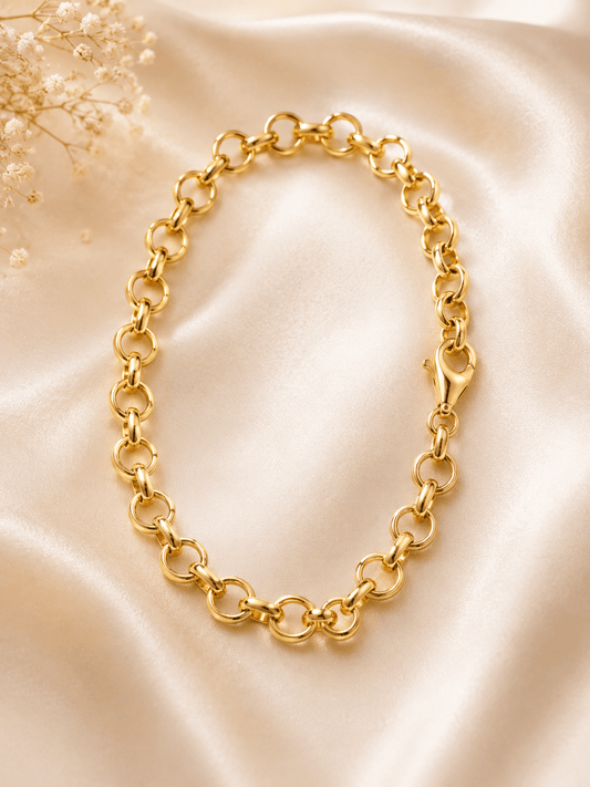 10K Gold Rolo Link Bracelet – 4.5mm - Alejandro Jewelry AAA