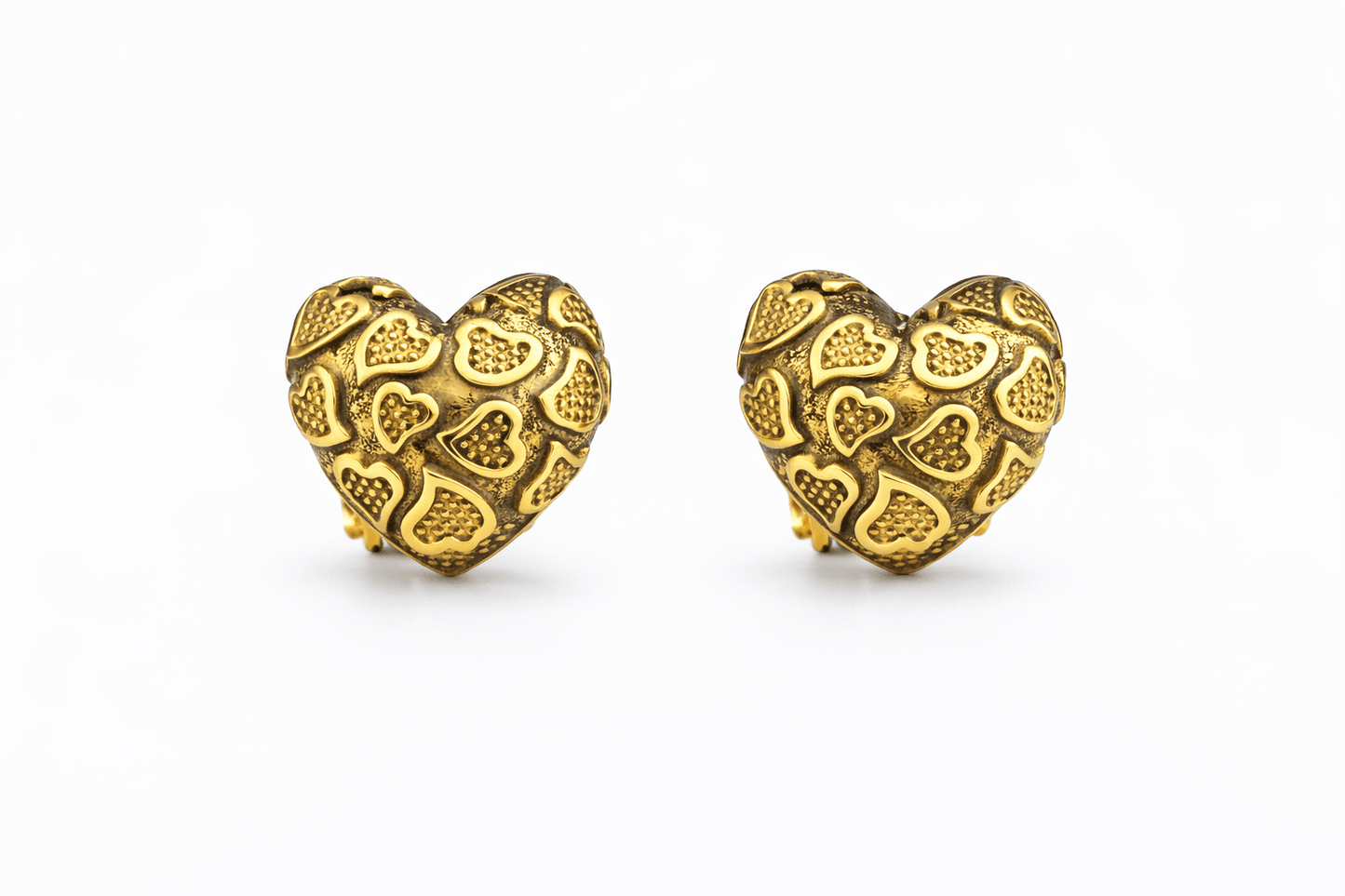 10k real gold heart-shaped earrings - Alejandro Jewelry LLC