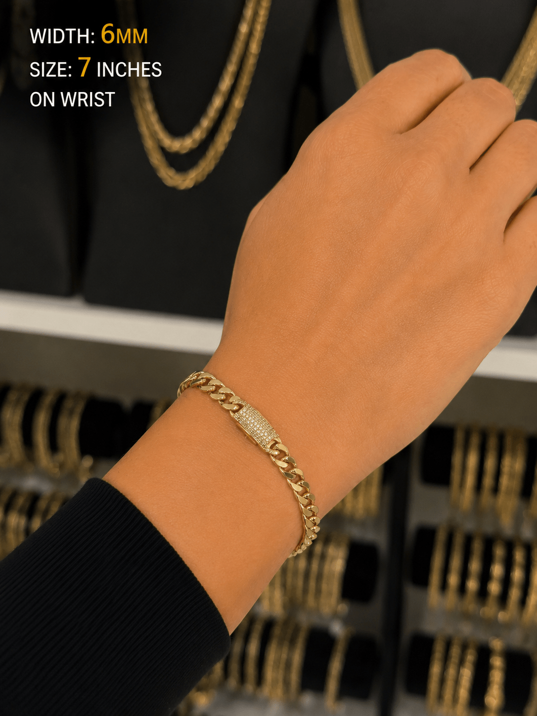 10K Real Gold Semi-Solid Cuban Bracelet – 6mm, Size 7 - Alejandro Jewelry LLC