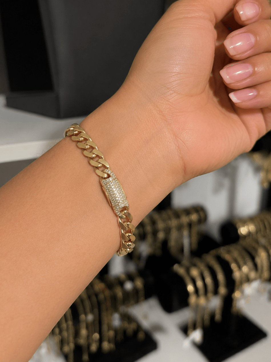 10K Real Gold Semi-Solid Cuban Bracelet – 6mm, Size 7 - Alejandro Jewelry LLC