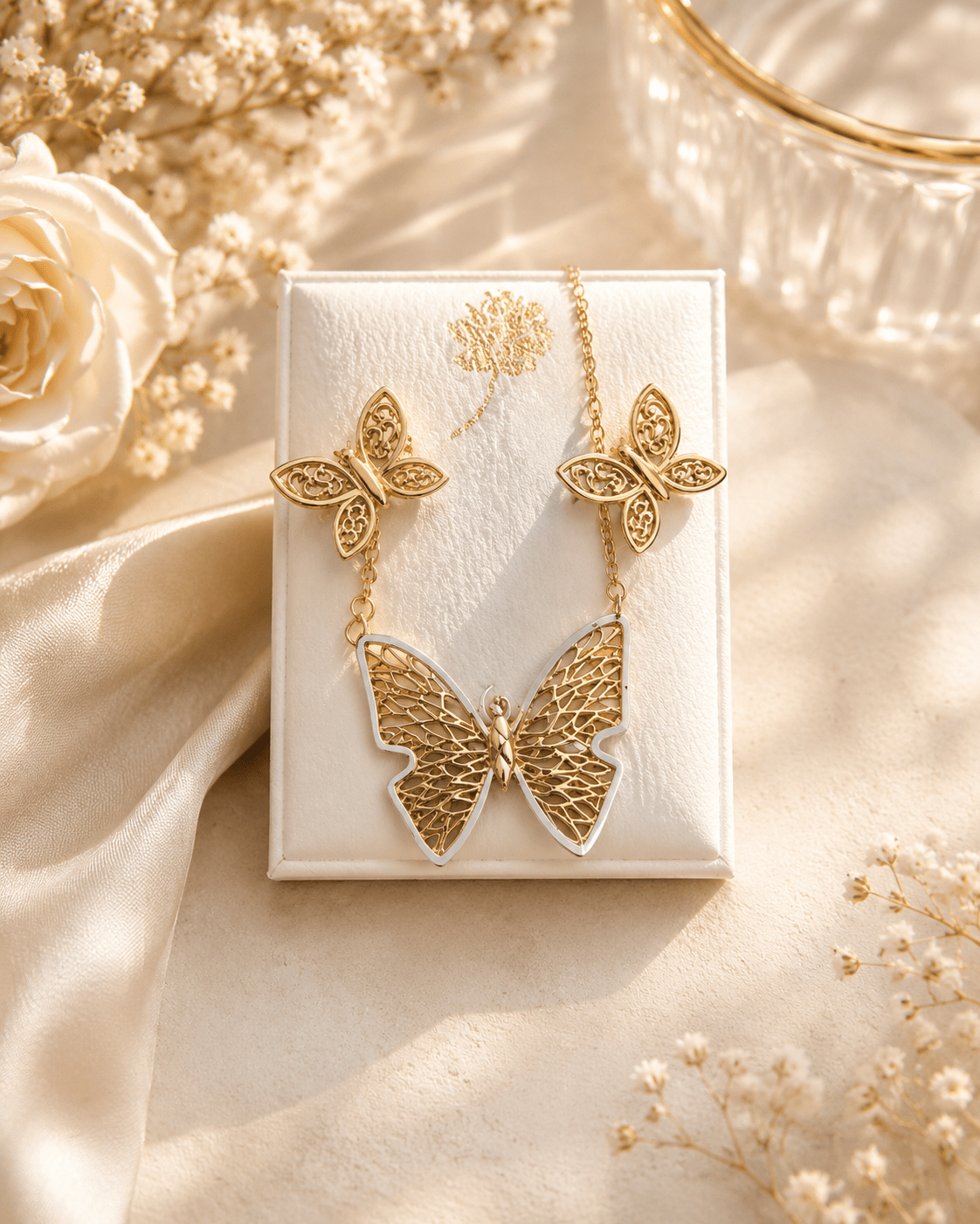 14K Gold Butterfly Jewelry Set - Alejandro Jewelry LLC