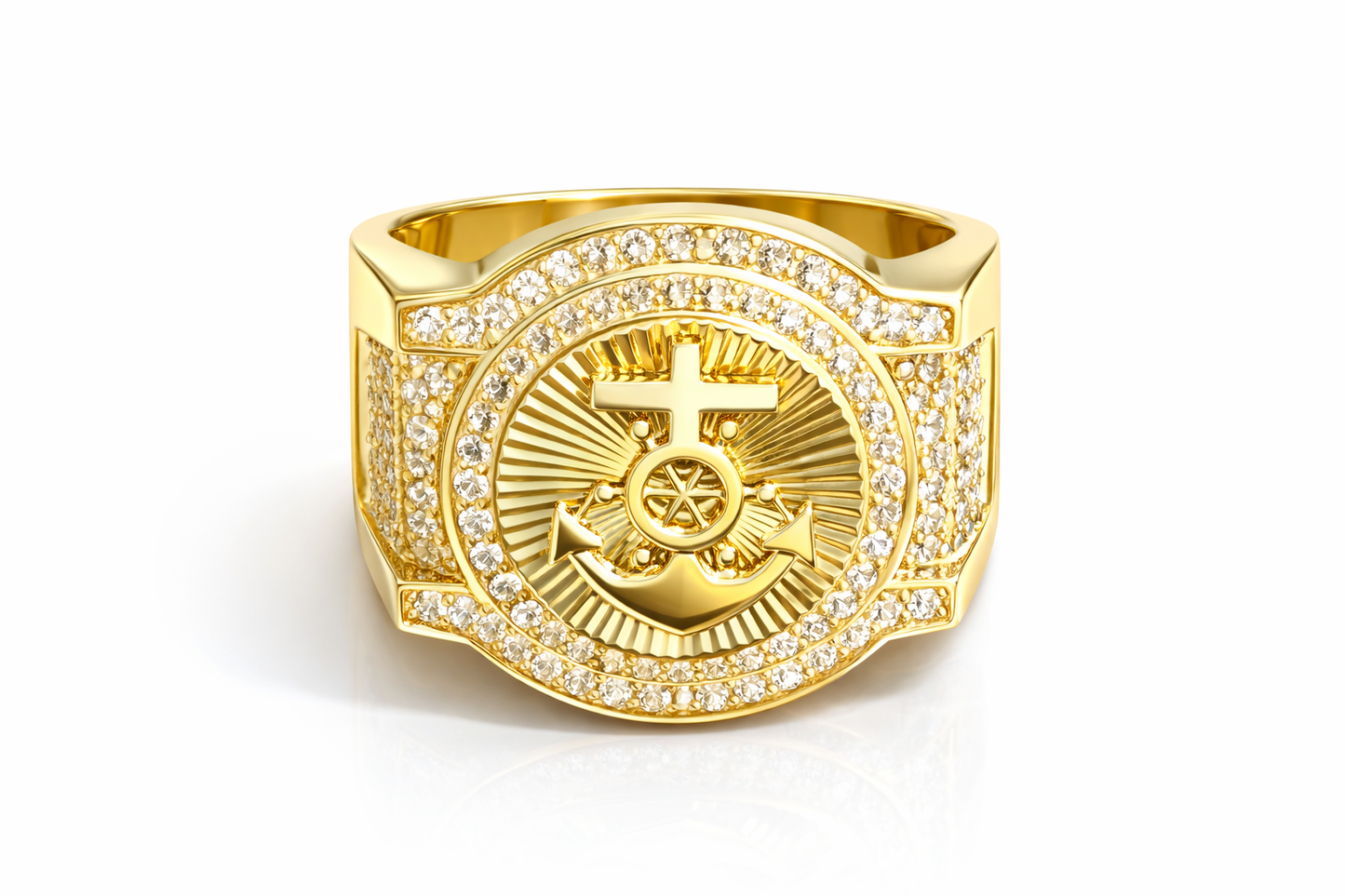 Elegant ring for men's gold 10k real size 12