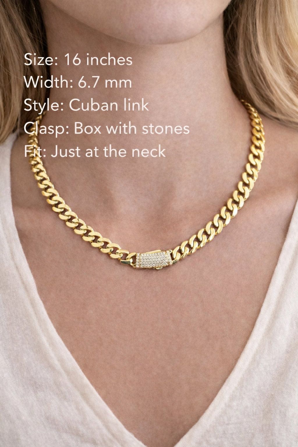 Beautiful gold chain 10k real size 16 6.7 mm wide