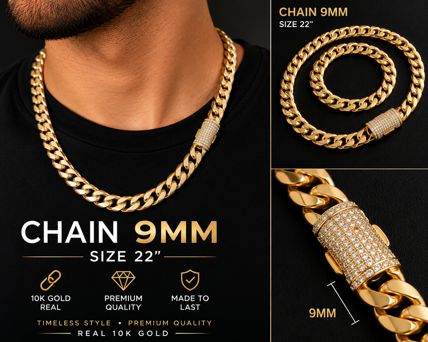 9MM Chain – Size 22”