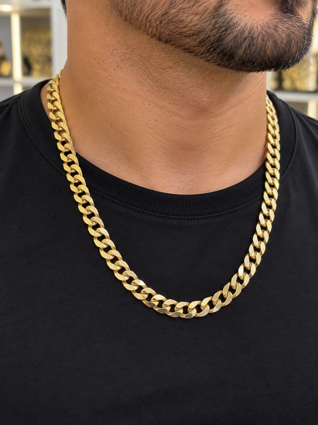 10K Yellow Gold Diamond-Cut Chain – 8mm, Size 22