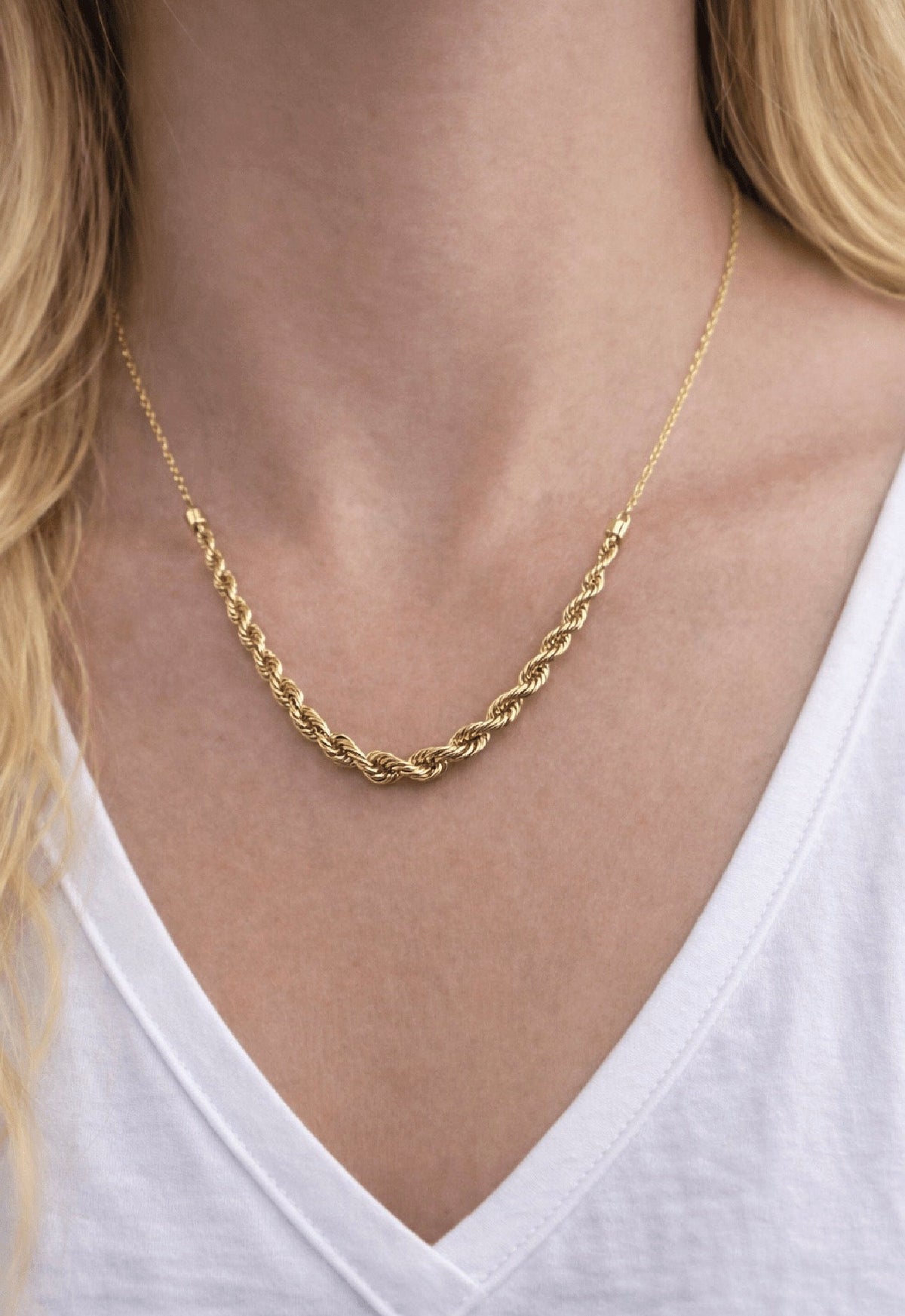 Beautiful chain for ladies gold 14k real size 17 - Alejandro Jewelry AAA