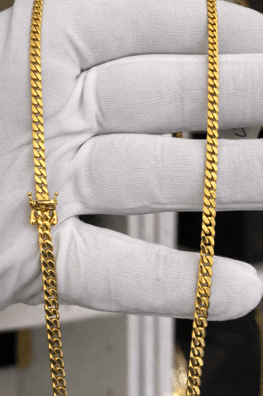 Beautiful Cuban chain of real 10k gold 4mm wide size 20 - Alejandro Jewelry LLC