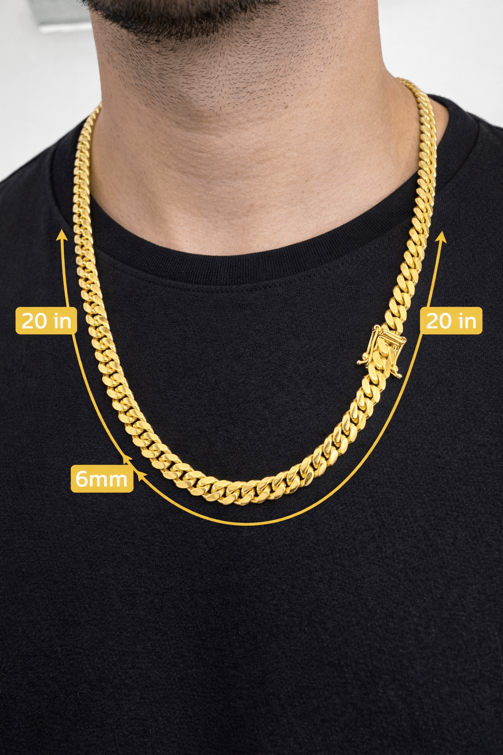 Beautiful Cuban gold chain 10k real size 20 6 mm wide - Alejandro Jewelry LLC