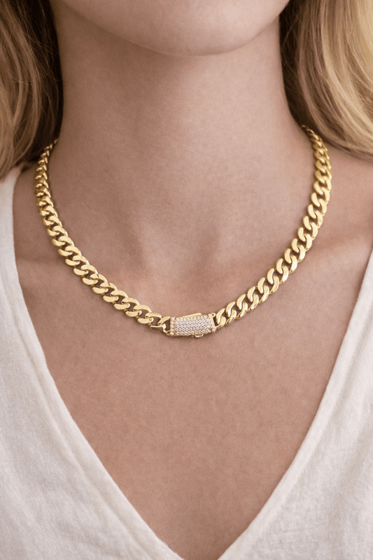 Beautiful gold chain 10k real size 16 6mm wide - Alejandro Jewelry LLC