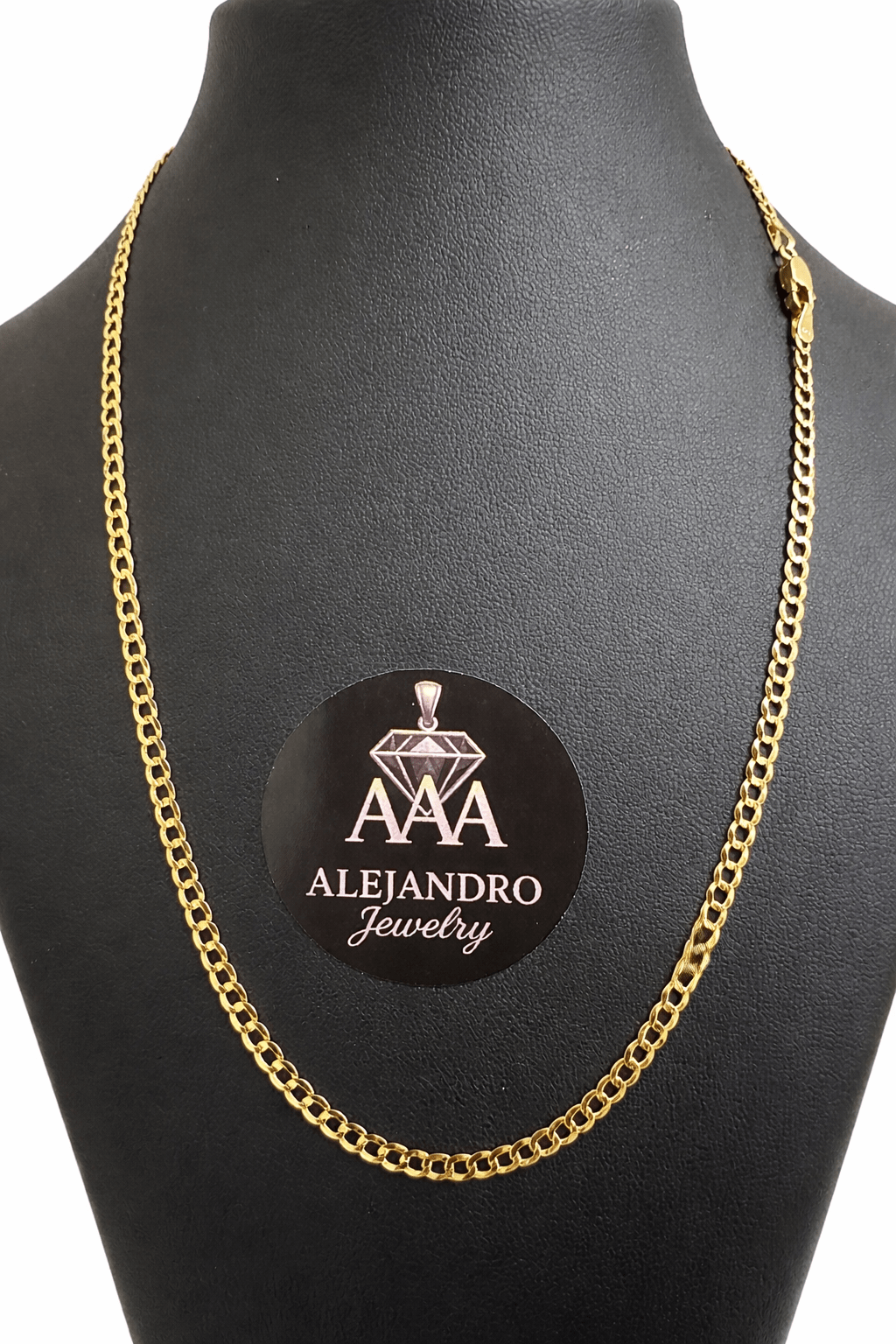 Beautiful gold chain 10k real size 18 of 3.3 mm completely solid - Alejandro Jewelry LLC