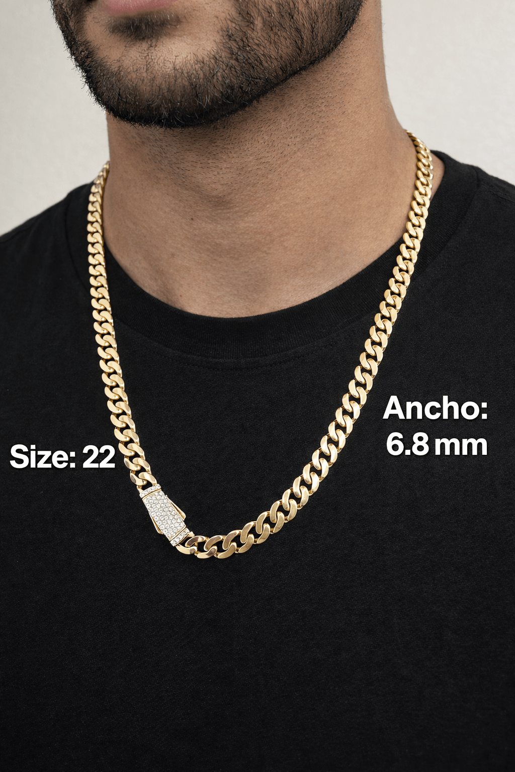 Beautiful gold chain 10k real size 22 6.8 mm wide - Alejandro Jewelry LLC