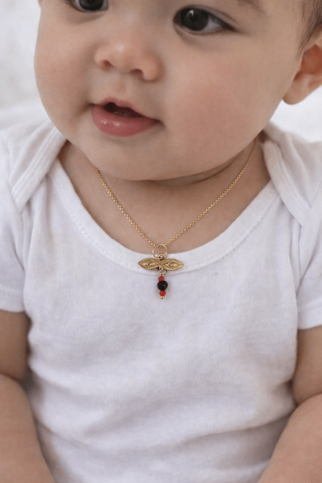 Beautiful jet charm for real 10k gold baby - Alejandro Jewelry LLC
