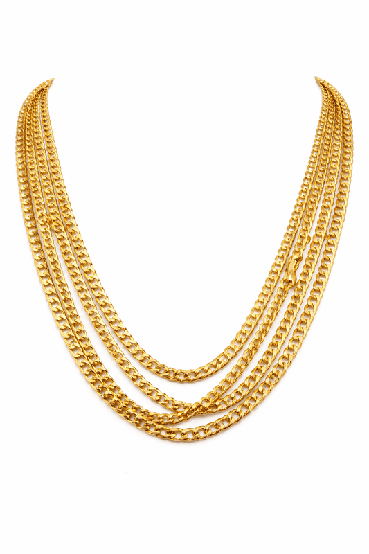 Beautiful link chains cut link shine glued gold 10k real size 24 2.7 mm wide - Alejandro Jewelry LLC