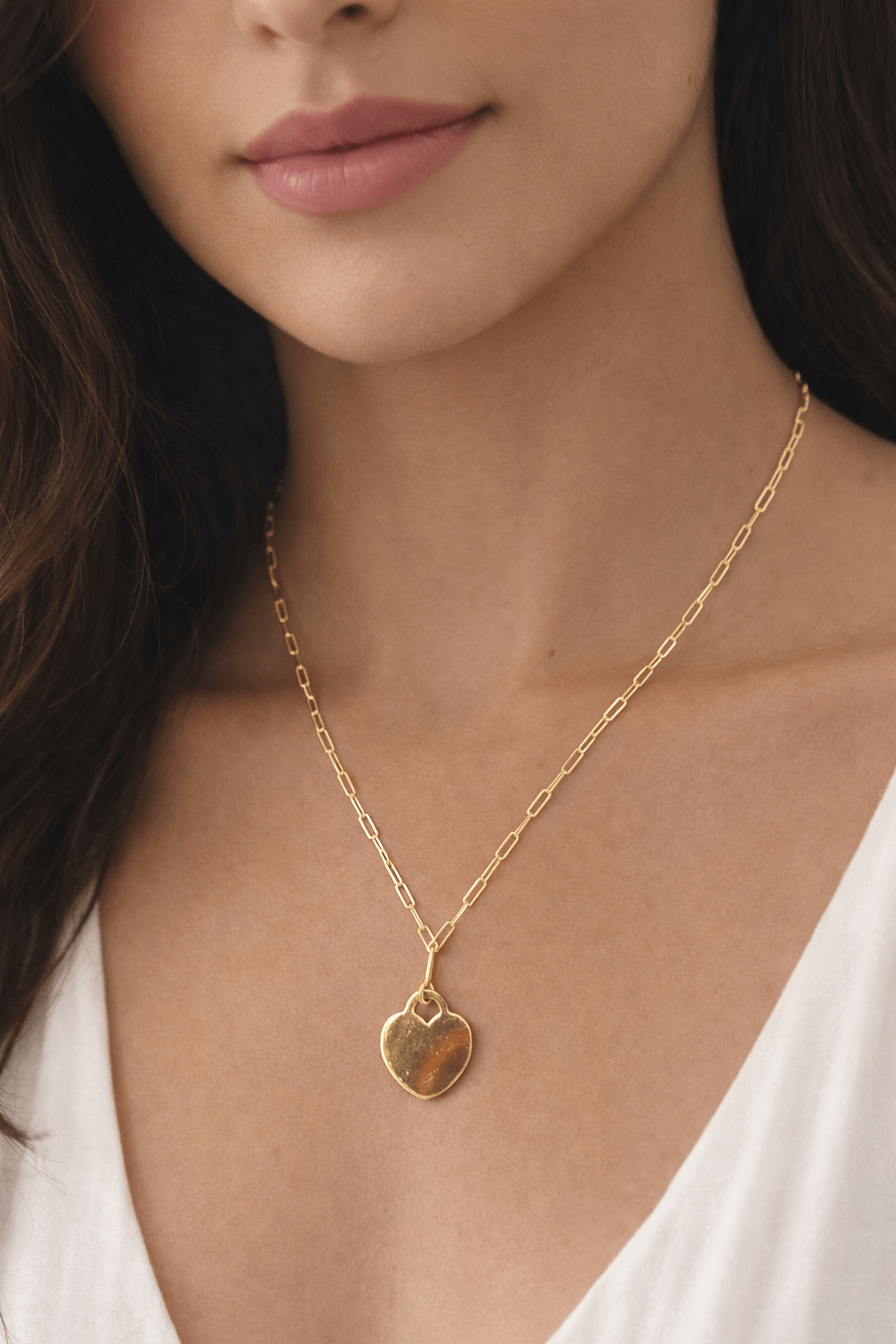 Beautiful real 10k gold chain with heart charm size 18 - Alejandro Jewelry LLC