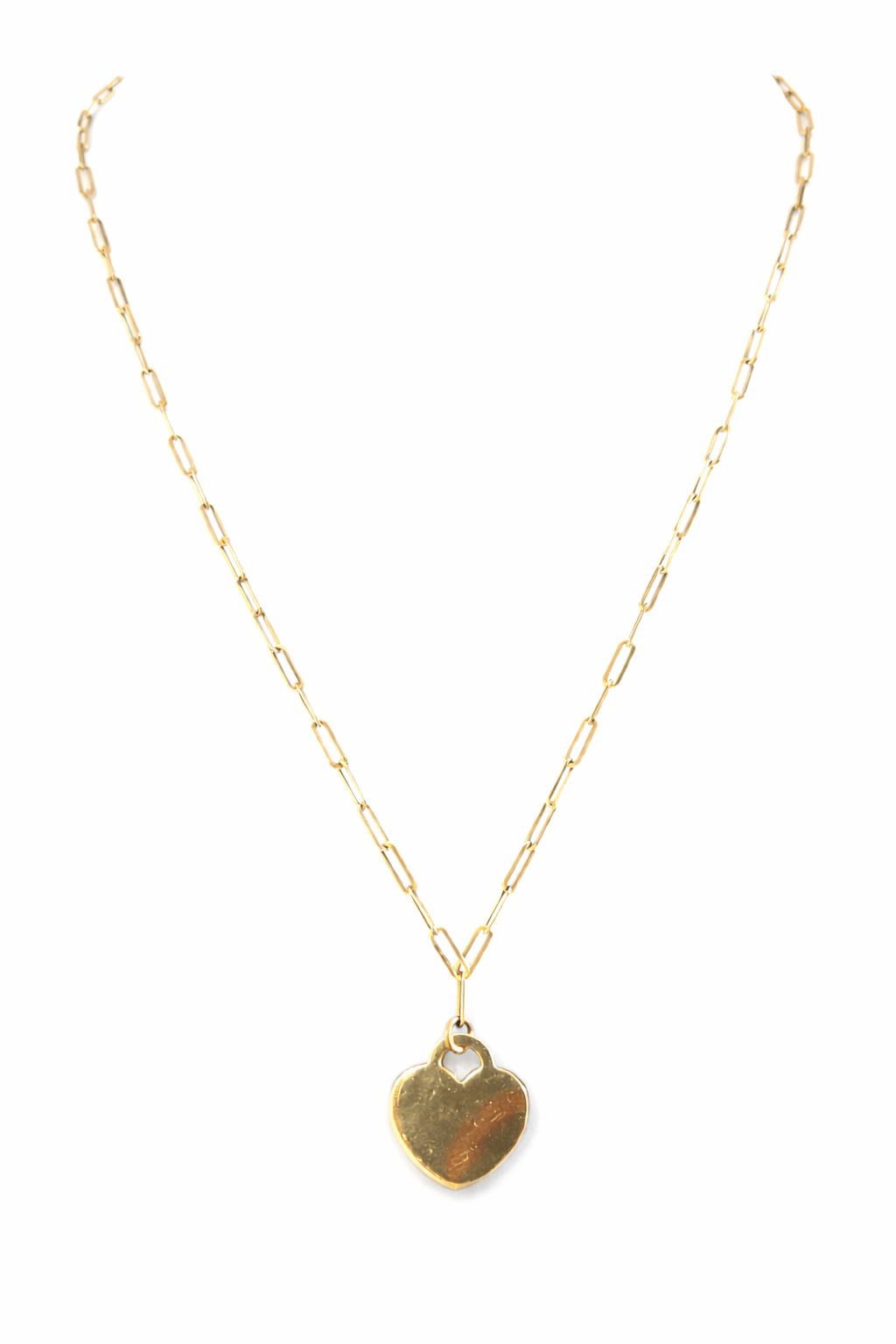 Beautiful real 10k gold chain with heart charm size 18 - Alejandro Jewelry LLC