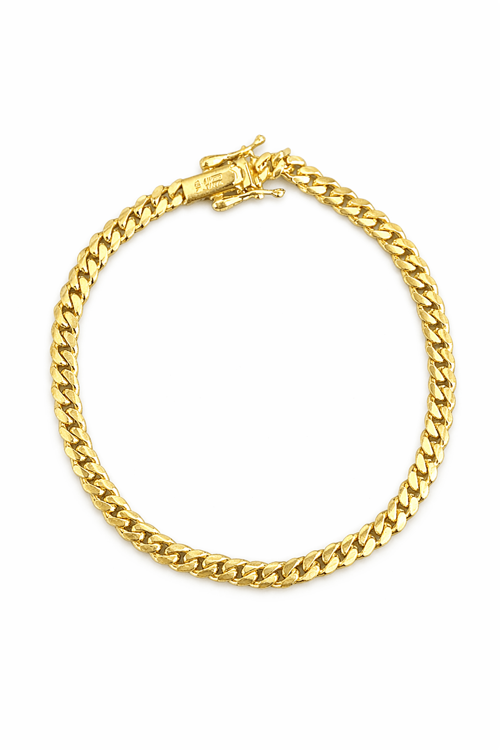 Cuban gold bracelet 10k real size 7 4.5 mm wide - Alejandro Jewelry LLC