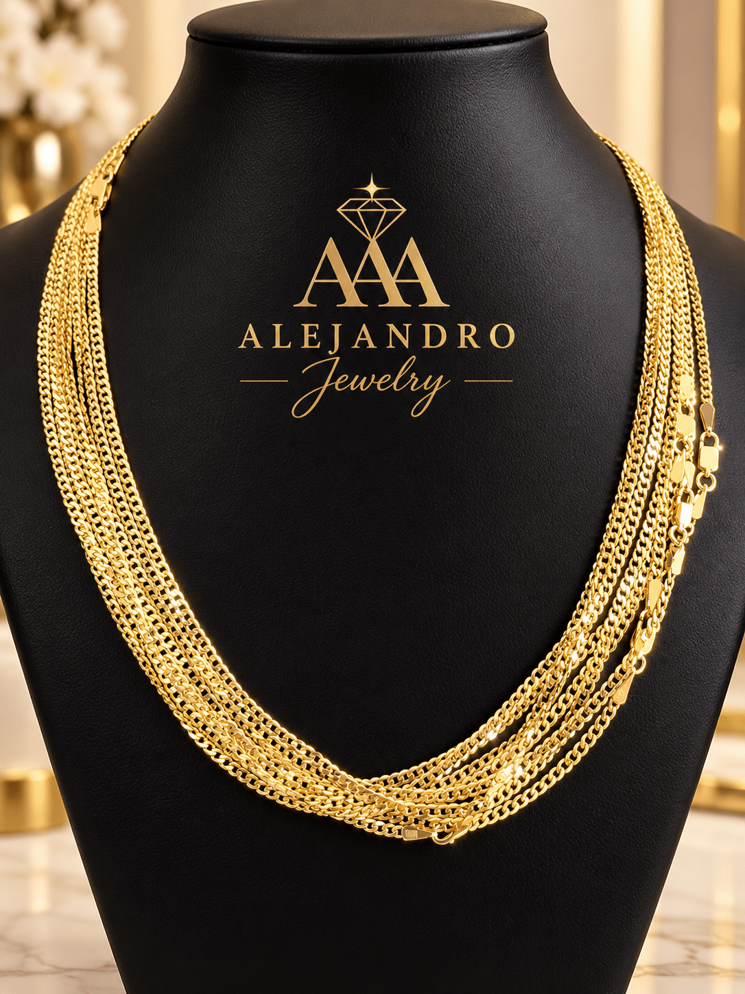 Diamond-Cut Chain 2.2mm – 18” - Alejandro Jewelry AAA