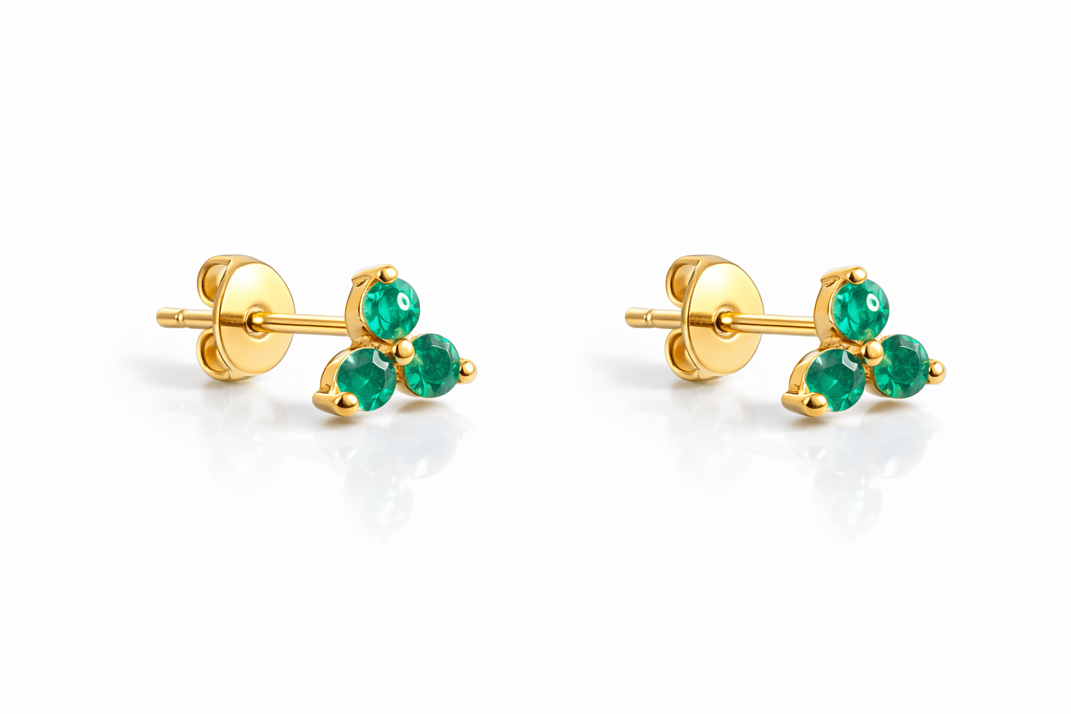 Earrings with natural emeralds - Alejandro Jewelry LLC