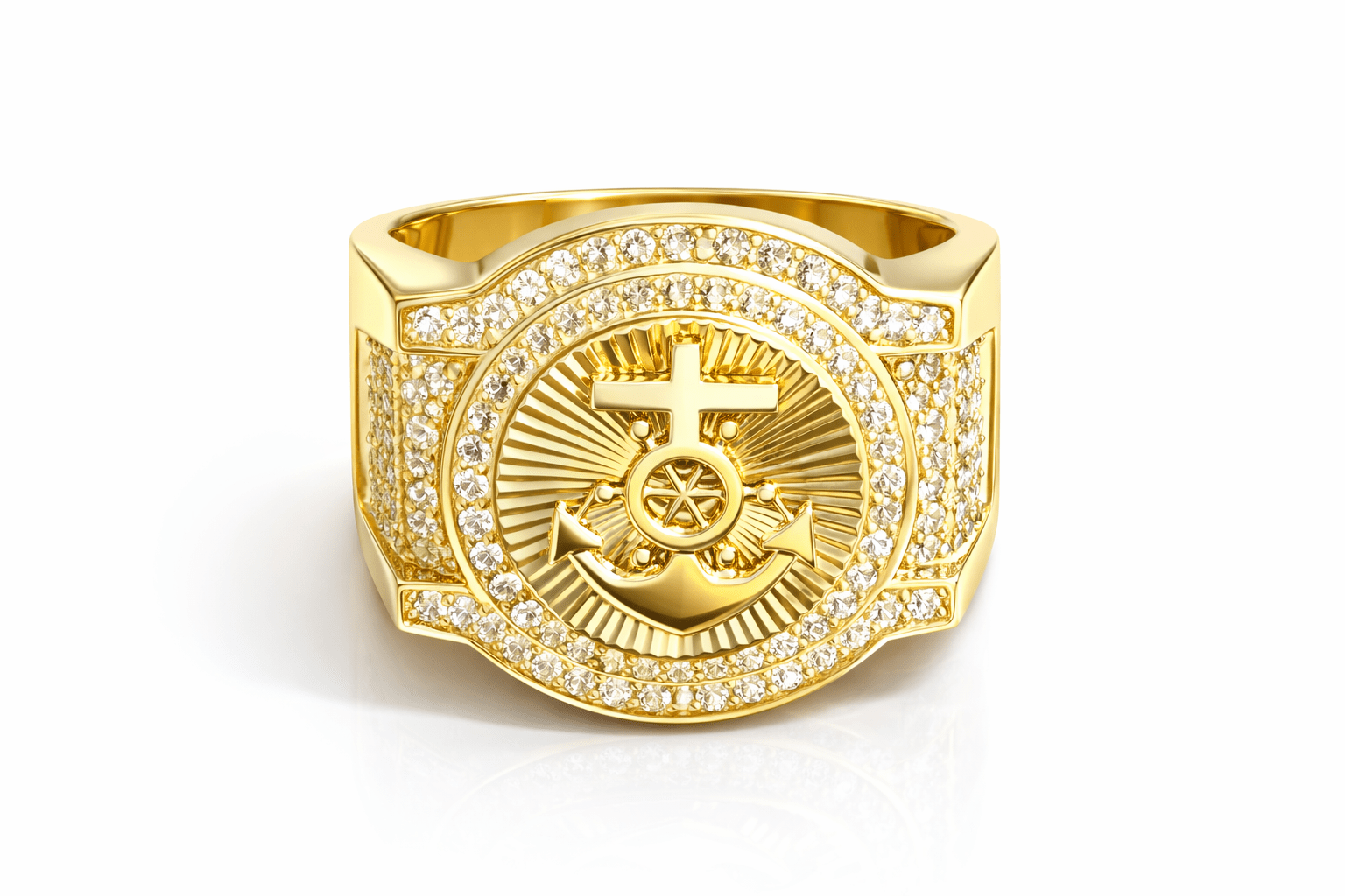 Elegant ring for men's gold 10k real size 12 - Alejandro Jewelry LLC