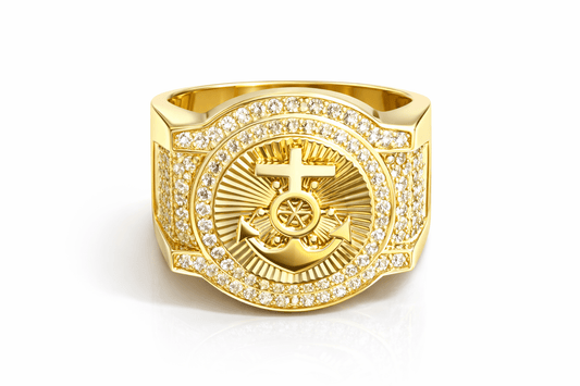 Elegant ring for men's gold 10k real size 12 - Alejandro Jewelry LLC