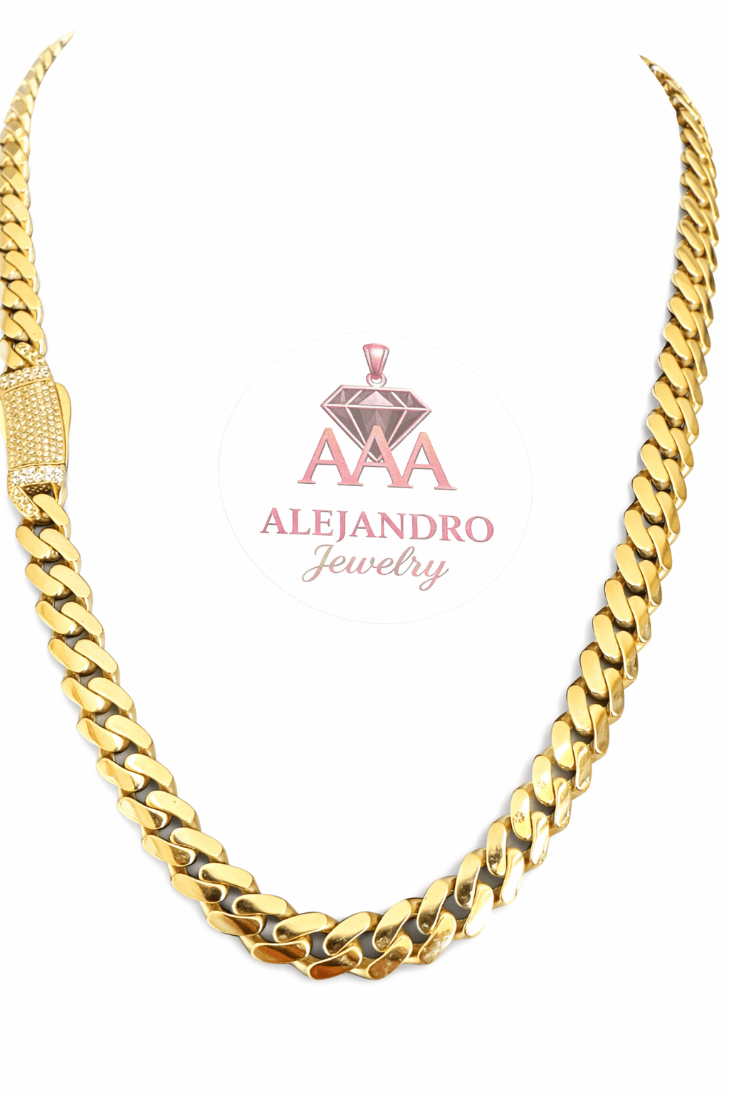 Gold chain 10k real size 18 5mm wide semi solid - Alejandro Jewelry LLC