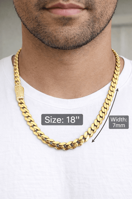 Gold chain 10k real size 18 5mm wide semi solid - Alejandro Jewelry LLC