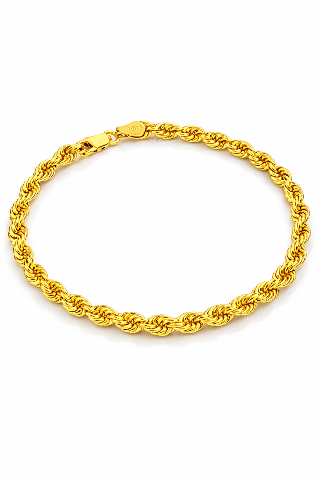 Gold twist handle 10k real size 8 of 4 mm - Alejandro Jewelry LLC
