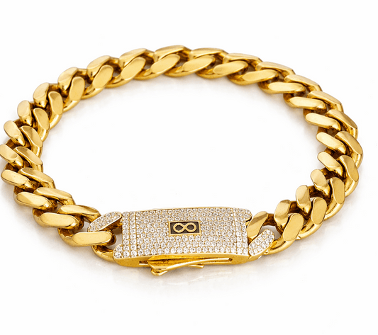 Handle for men size 8 10k real gold 11 mm wide - Alejandro Jewelry LLC