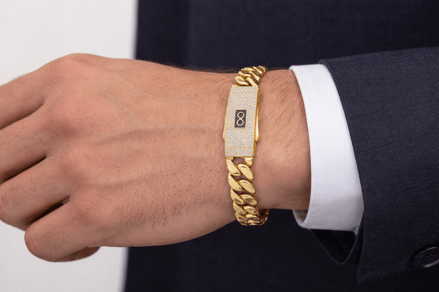 Handle for men size 8 10k real gold 11 mm wide - Alejandro Jewelry LLC