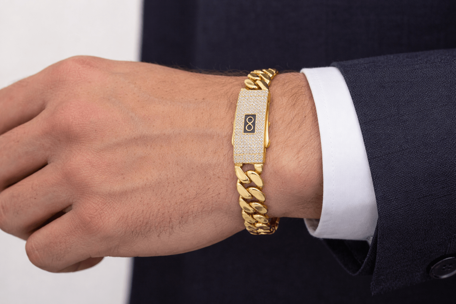 Handle for men size 8 10k real gold 11 mm wide - Alejandro Jewelry LLC