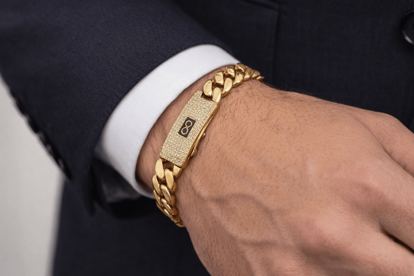 Handle for men size 8 10k real gold 11 mm wide - Alejandro Jewelry LLC