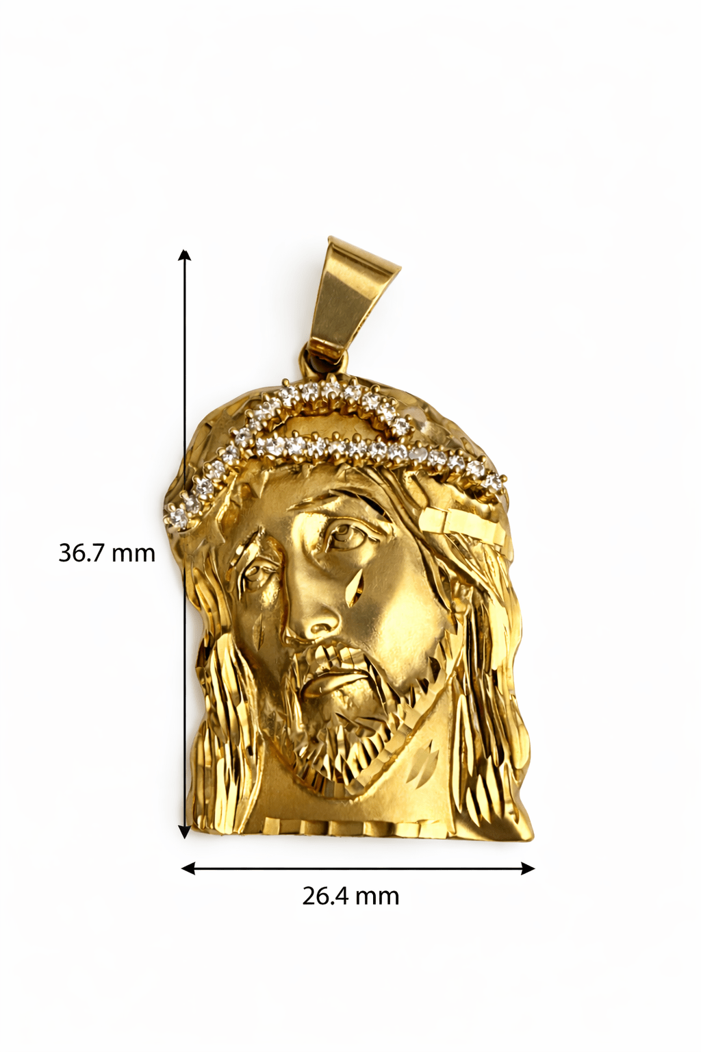 I said big solid of the face of Jesus of real gold 10k - Alejandro Jewelry LLC