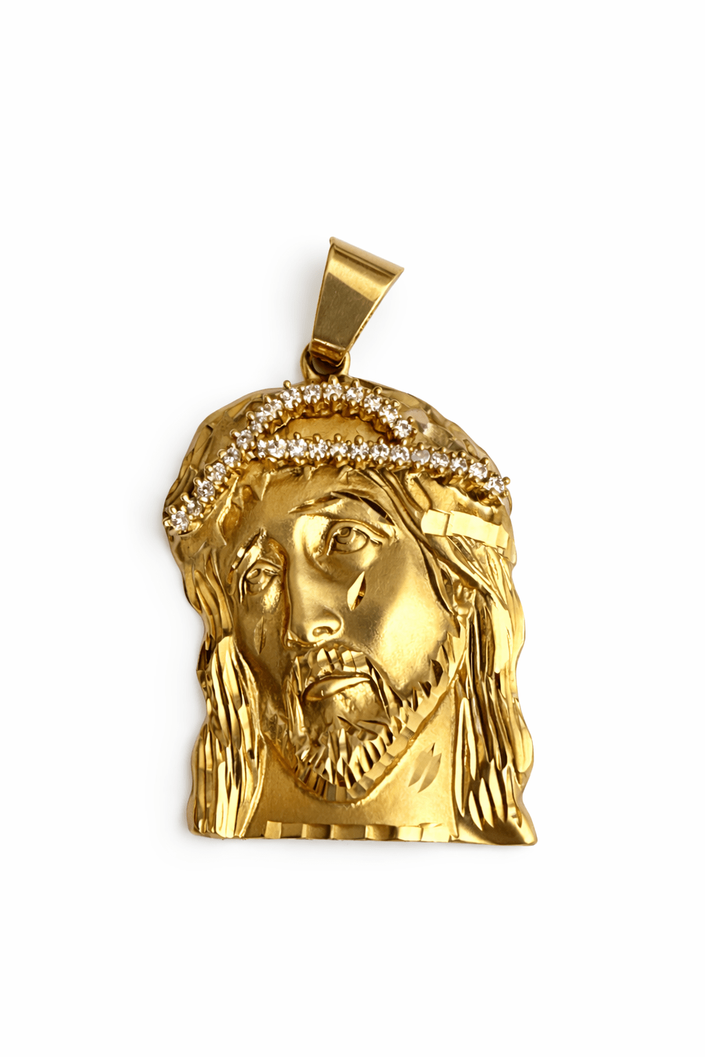 I said big solid of the face of Jesus of real gold 10k - Alejandro Jewelry LLC