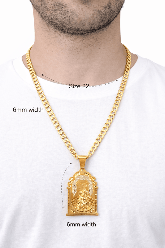 Link chain cut gold shine 10k real size 22 6 mm wide - Alejandro Jewelry LLC
